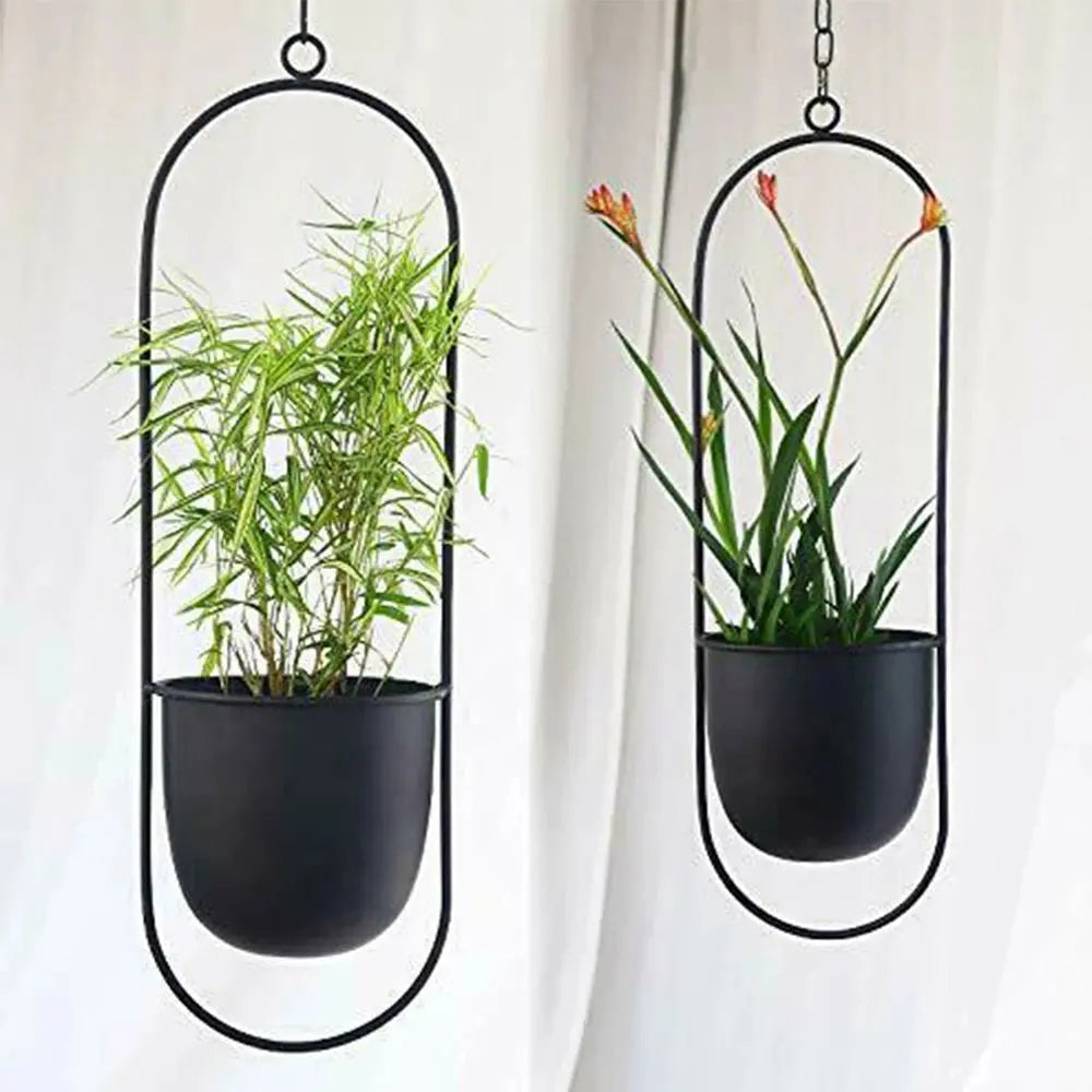 10 Type Metal Hanging Flower Pot Nordic Chain Hanging Planter Basket Flower Vase For Home Garden Balcony Decoration 2022 New Mary's Garden Shed