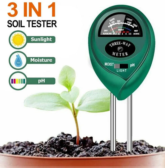 3 In1 Soil Tester Water PH Moisture Light Test Meter Kit For Garden Plant Flower Mary's Garden Shed