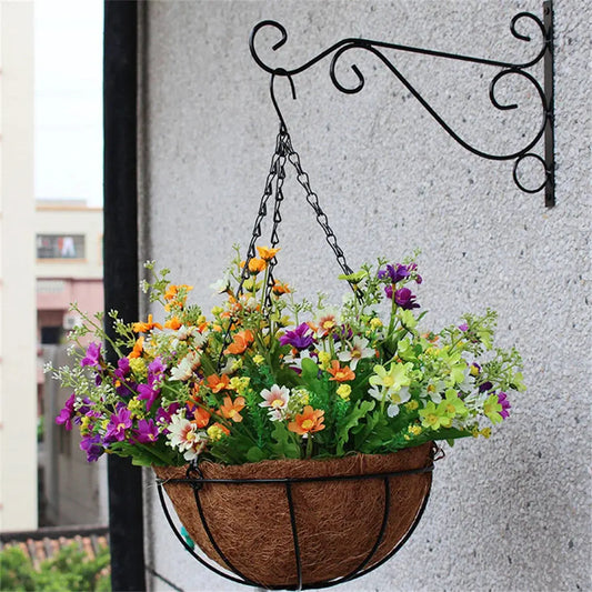 Metal Hanging Basket For Plants Flower Garden Pot Planters 8/10 Inch Round Wire Plant Holder Pots For Home Balcony Decoration Mary's Garden Shed