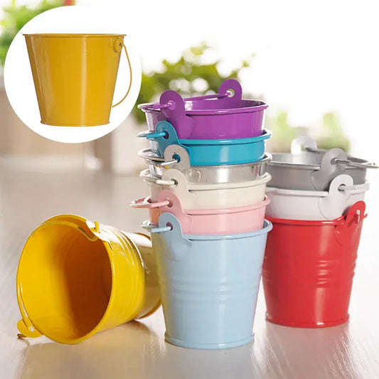 3 Size Mini Metal Bucket Wedding Decoration Candy Box Flower Pot Table Decor Birthday Party Decoration Kids Baby Shower Supplies Mary's Garden Shed