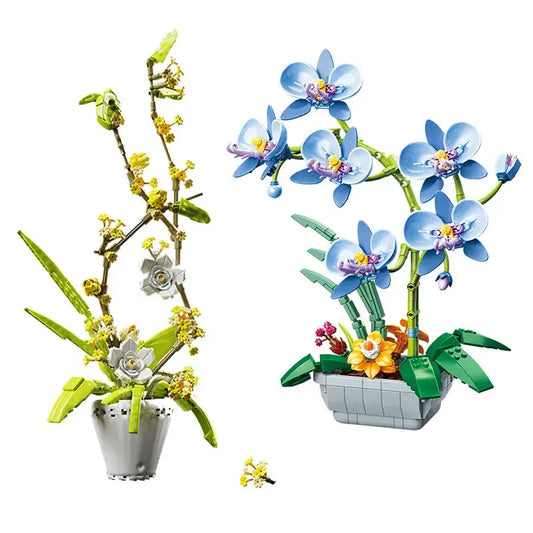 Fomantic Creative Eternal Flower Model Building Block DIY Phalaenopsis Bouquets Plants Home Decoration Brick Set For Girls Gifts Mary's Garden Shed